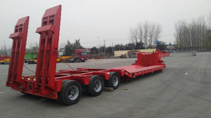 Flat Container 3 Axle 50 Ton Low Bed Trailer