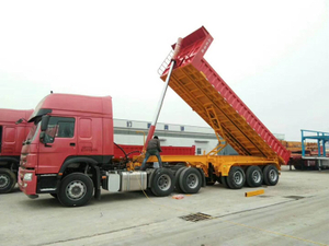 50T 3 Axle Rear Dump Trailer with Removable Sides