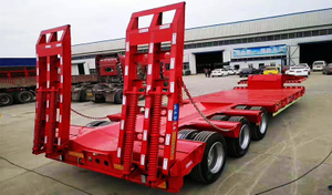 Crane Excavator Transport Lowbed Semi Trailer