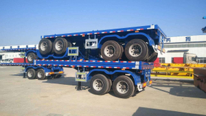 3 Axle 20ft Cargo Flatbed Container Semi Trailer
